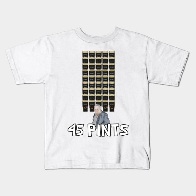 45 Pints Paddy Losty Pintman Kids T-Shirt by Barnyardy